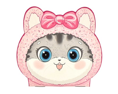 Блокнот 30 л. "Котенок в шапке" 120х117 мм.