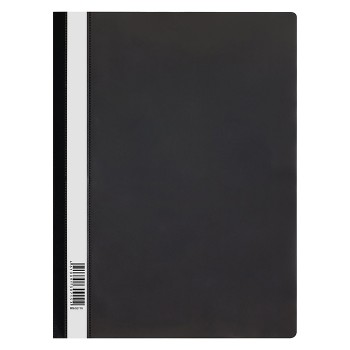 Папка-скоросшиватель пластик. А4, 120мкм, черная с прозр. верхом