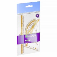 Набор чертежный малый "Color" (треуг. 2шт, линейка 15см, транспортир), прозрачный