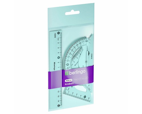 Набор чертежный малый "Instinct" (треуг. 2шт., линейка 15см, транспортир), ассорти