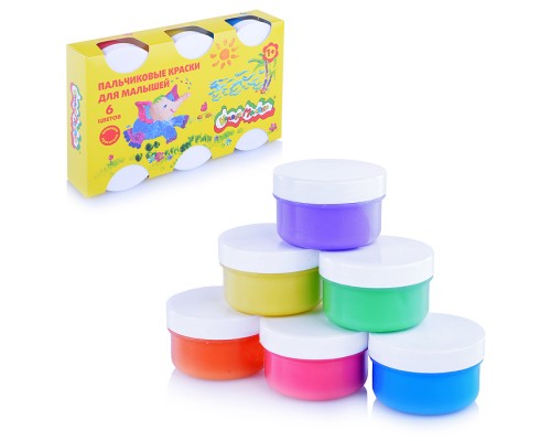 Краски пальчиковые для малышей 60 мл 6 цв. 1+