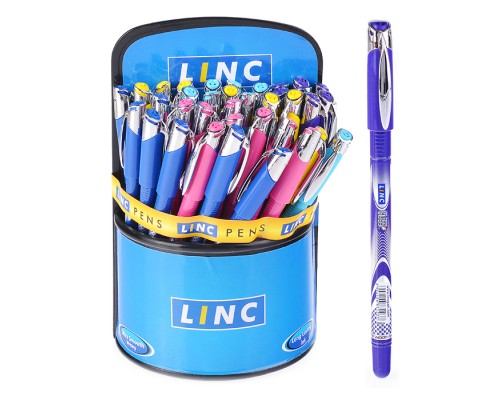 Ручка шариковая Linc gliss 0,7 мм синий в дисплее ассорти