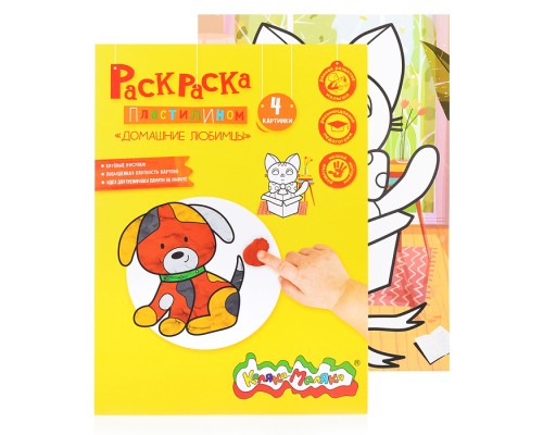 Раскраска пластилином "Домашние любимцы" А4
