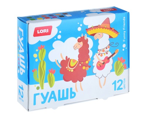 Гуашь 12 цветов по 15 мл. "Funny Friends"