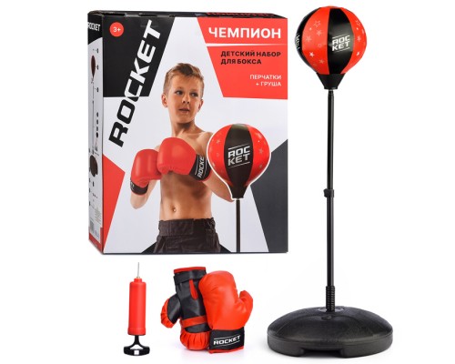 Игровой набор "Бокс- Чемпион" стойка 90-120см+перчатки
