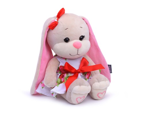 Зайка Лин в летнем цветочном платье, 20 см,