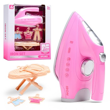 Бытовая техника "Утюг с гладильной доской" в коробке( цвет розовый)