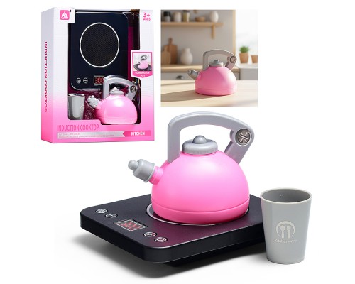 Бытовая техника "Чайник с плитой"в коробке (цвет розовый)