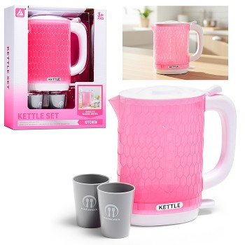 Бытовая техника "Электрический чайник с кружками"в коробке (цвет розовый)