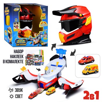 Парковка "Автотрек-трансформер. Пожарник" в коробке