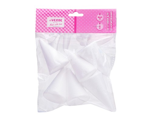 Заготовка для декорирования "Diy Конусы" из пенополистирола, 80x45 мм, 6 шт