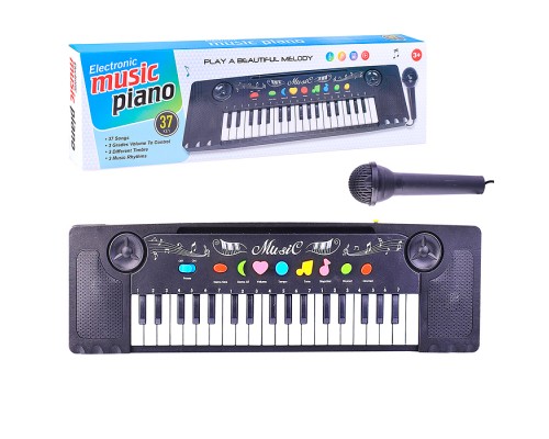 Синтезатор с микрофоном, в коробке