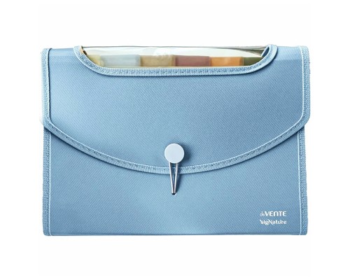 Папка-органайзер с 8-ю отделениями "SigNature" A4 (330x250х50 мм) полипропилен 650 мкм, фактура ткань, сумеречно синяя