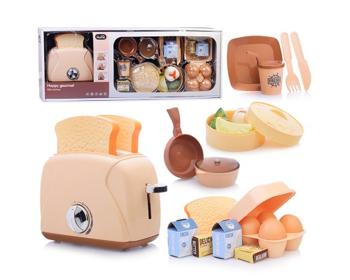 Бытовая техника "Тостер" на батарейках, с продуктами, в коробке