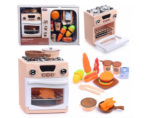 Бытовая техника "Плита" с посудой и продуктами, в коробке (цвет бежевый)