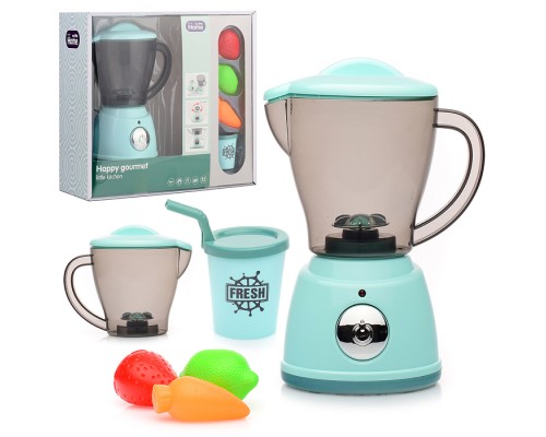 Бытовая техника "Соковыжималка" с набором продуктов, бирюзовый, (свет, звук) в коробке