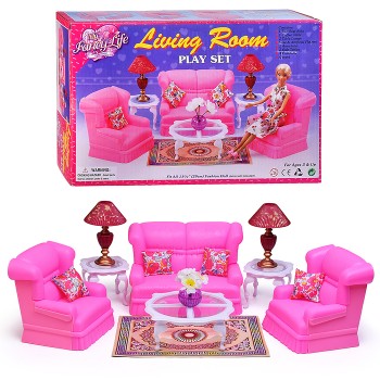 Набор мебели для кукол 9704 "Комната отдыха" в коробке