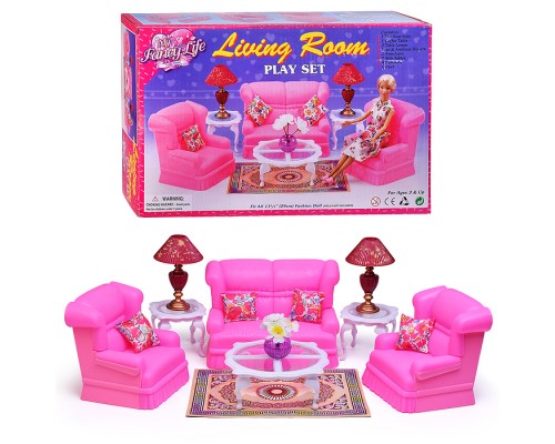 Набор мебели для кукол 9704 "Комната отдыха" в коробке