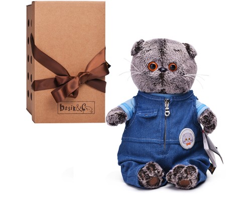Кот Басик в комбинезоне "Деним"