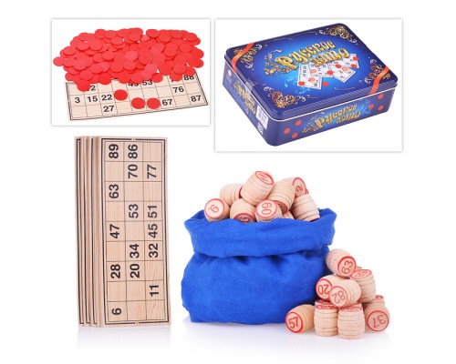 Лото Русское (жестяная коробка синяя)