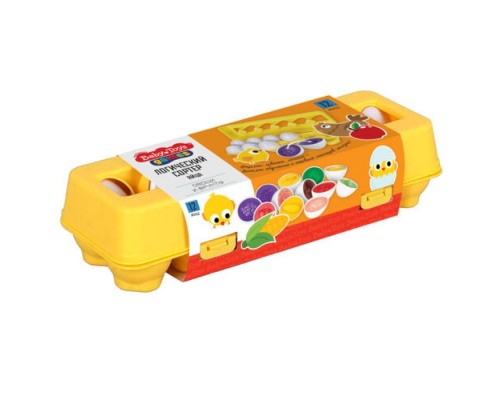 Игра настольная логический сортер "Яйца" Овощи и фрукты 12 штук