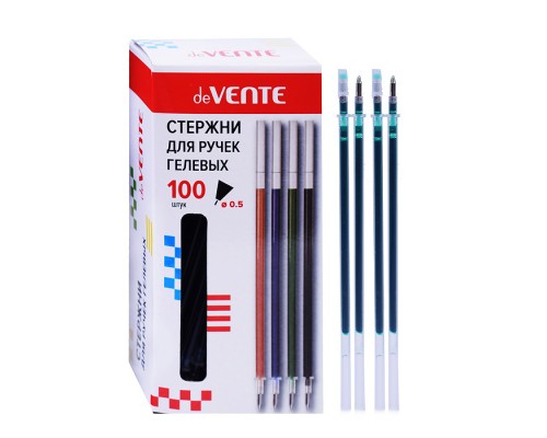 Стержень для ручек гелевых d=0,5 мм, 130 мм, с защитным колпачком, зеленый