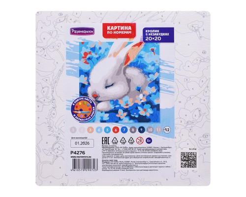 Картина по номерам "Кролик в незабудках" 20х20см