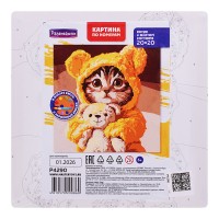 Картина по номерам "Котик в жёлтом костюме" 20х20см