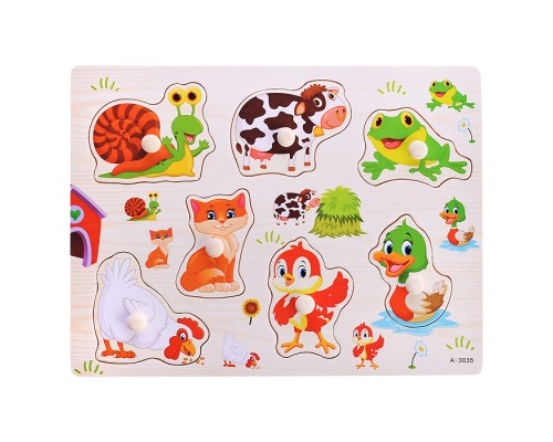 Пазл-вкладыш "Веселые животные"