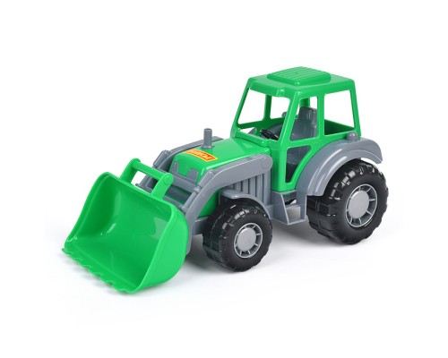 Мастер, трактор-погрузчик (серо-зелёный) (в сеточке)