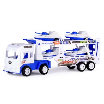 Автовоз с водным транспортом, под колпаком