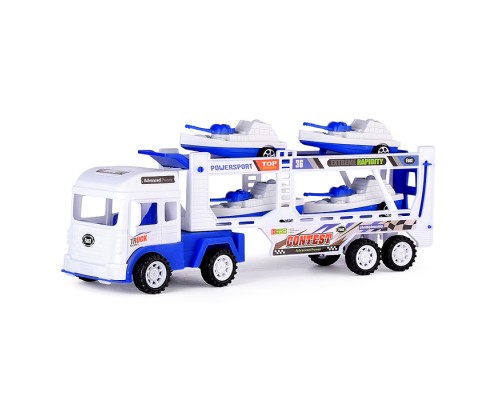 Автовоз с водным транспортом, под колпаком