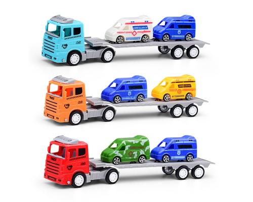 Автовоз "Техноэкспресс" с машинами, в пакете