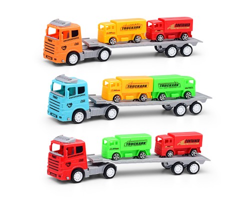 Автовоз "Мегатехника" с грузовыми авто, в пакете