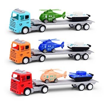 Автовоз "Автомир" с танком и вертолетом, в пакете