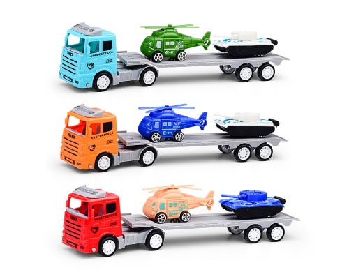 Автовоз "Автомир" с танком и вертолетом, в пакете