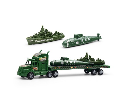 Автовоз "Военный" подводной лодкой и военным кораблем, под колпаком