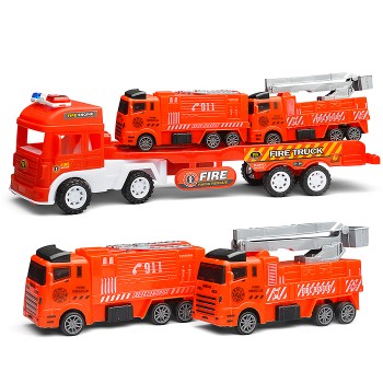 Автовоз "Пожарник" с техникой, под колпаком