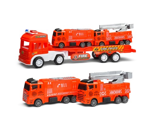 Автовоз "Пожарник" с техникой, под колпаком