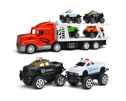 Автовоз "Мега сила" с полицейскими внедорожниками, под колпаком