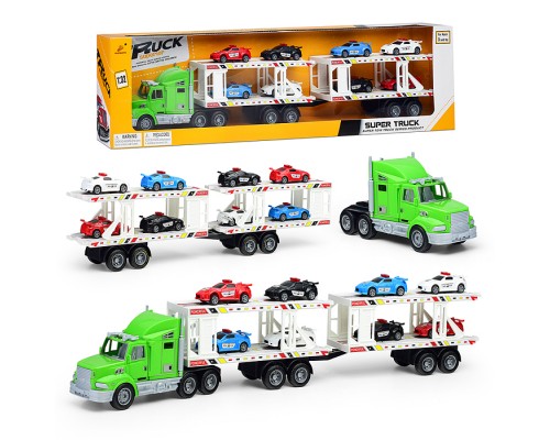 Автовоз "Технорейс" с полицейскими авто, в коробке