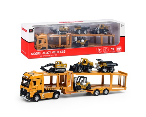 Автовоз со строительными машинами, в коробке