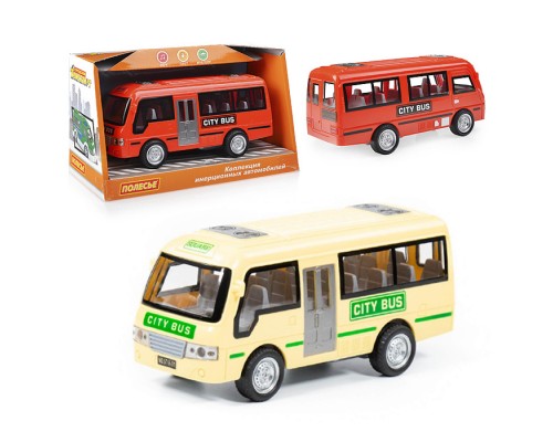 Городской автобус, автомобиль инерционный (со светом и звуком) (в коробке)
