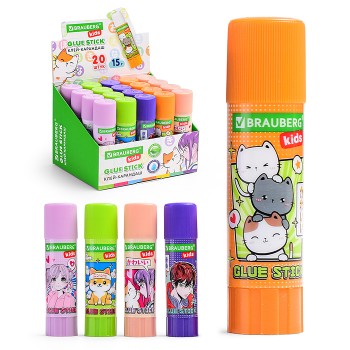 Клей-карандаш "Anime" 15 г, KIDS, ассорти