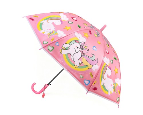 Зонт детский "Радужная единорожка" (цвет светло-розовый) (50см.)