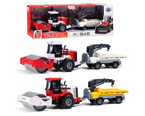 Машина "Каток с прицепом" 1:43 (свет,звук) в коробке