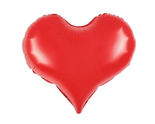 Шар (24''/61 см) Сердце, Люкс, Королевский красный, Сатин, 1 шт. в уп.