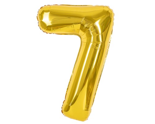 Шар (40''/102 см) Цифра, 7, Золото, 1 шт. в уп.