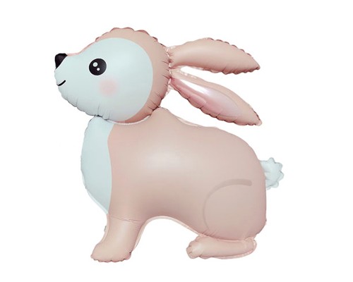 Шар 3D (24''/61 см) Фигура, Лесной Зайка, Розовый, Сатин, 1 шт. в уп.