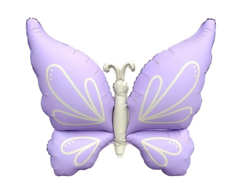 Шар (37''/94 см) Фигура, Нежная бабочка, Сиреневый, Сатин, 1 шт. в уп.
